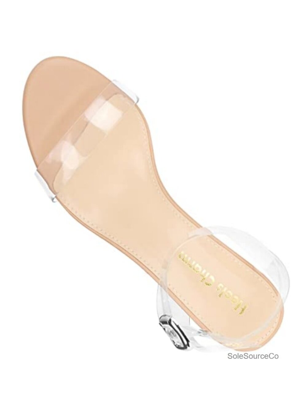 Strappy Clear Block Heeled Sandals Womenβs 2 Inch Chunky Heel Ankle Strap Open - Picture 5 of 6